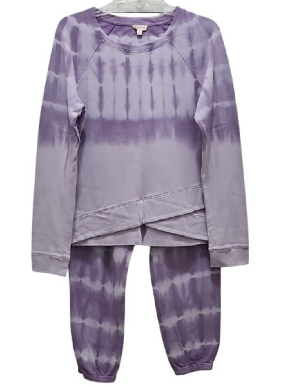 Hem & Thread Fleece Tie Dye Sweatshirt & Jogger Pant Set Small Women's Lounge